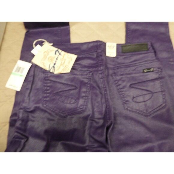 Seven7 Petite Women’s Denim Coated Low -Rise Skinny Jeans,  Purple, Size 8P - Picture 8 of 8